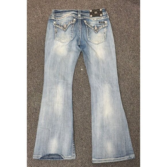 Miss Me Jeans Womens 28x31 Bootcut Flared Embellished Flap Pocket Bling Y2K - Picture 3 of 4